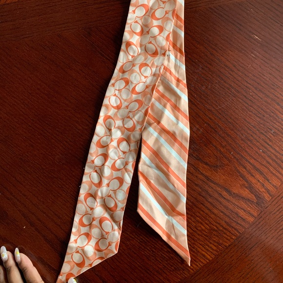 COACH 100% Silk Vintage Skinny Scarf - Picture 3 of 5